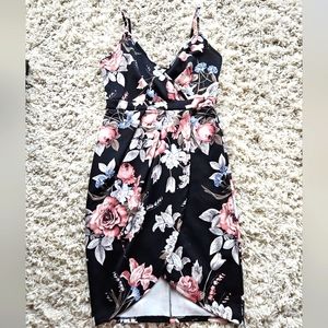 Charlotte Russe Brand, Black Floral Dress, Size Medium